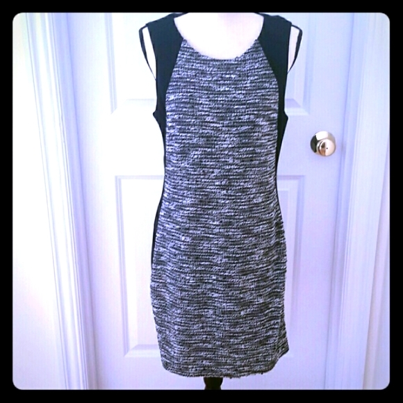 Sanctuary Sleeveless Boucle Paneled Dress Black White Size Large - Picture 2 of 7